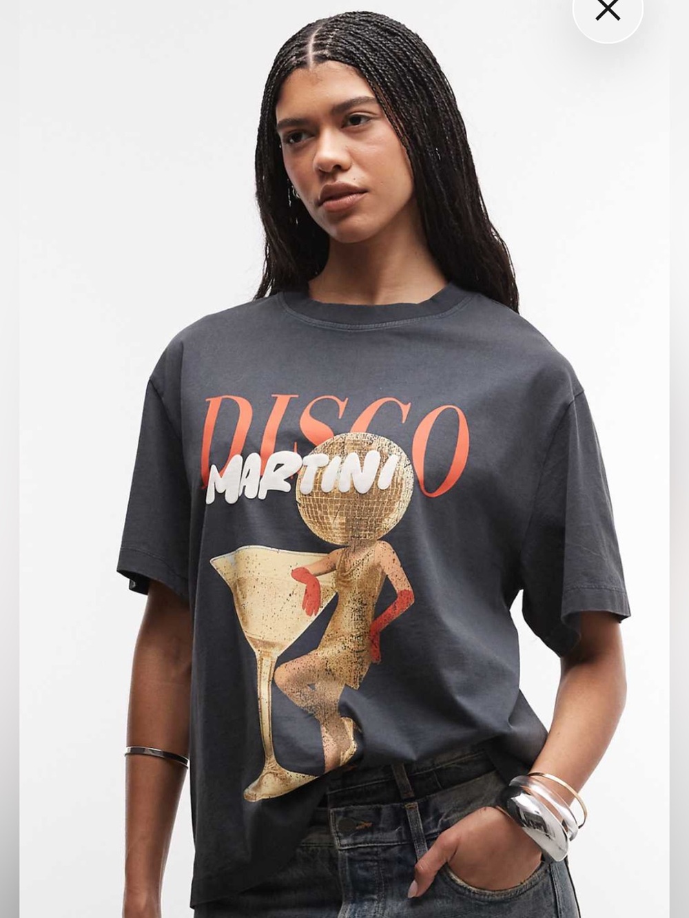 ASOS Design graphic disco martini tee